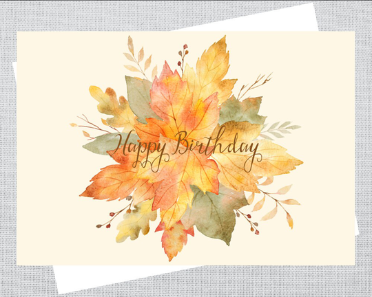 Autumn Leaf Birthday Card