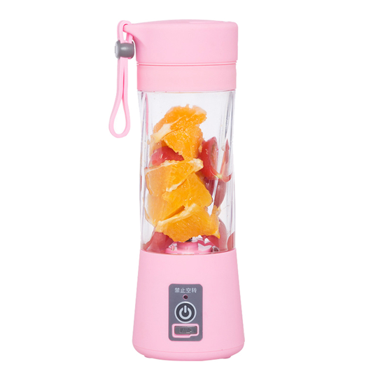 380ml Electric Mini Fruit Juicer Cup USB Smoothie Maker Blender Shaker Bottle - pink