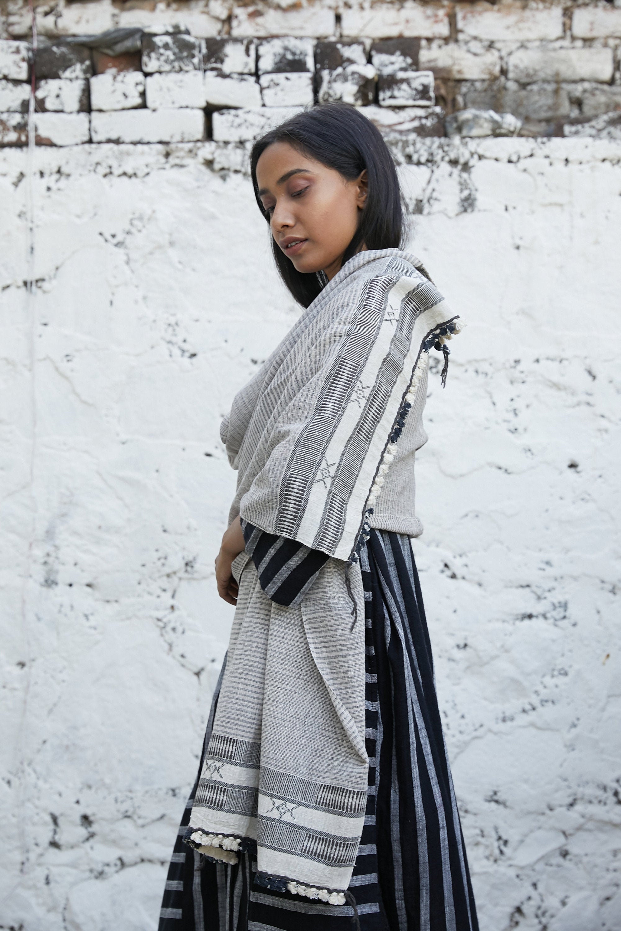 Handspun & Handwoven Organic Khadi Cotton Natural Dye Scarf