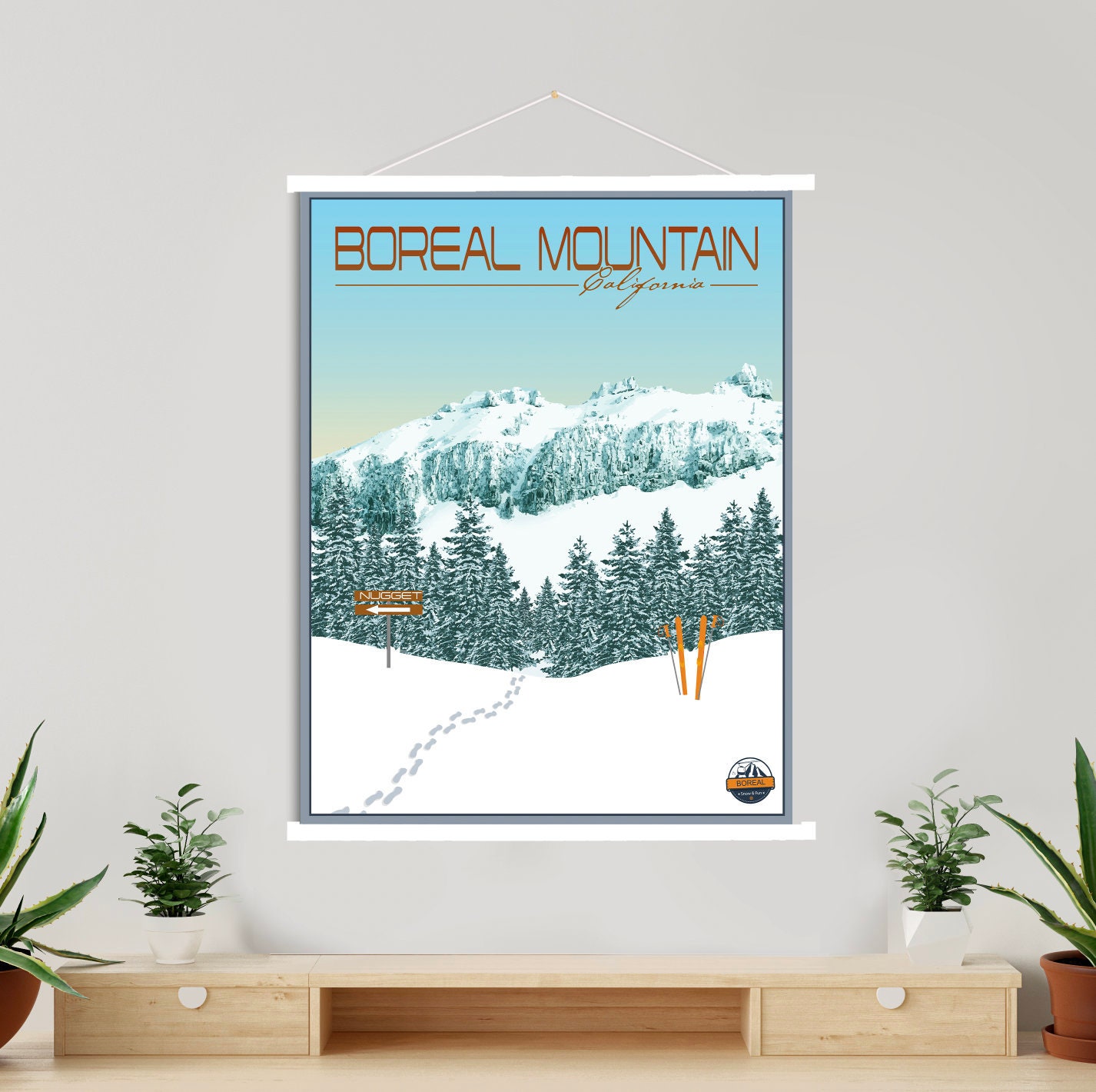 Boreal Mountain Ski Resort California Print | Hanging Canvas Of Printed Marketplace