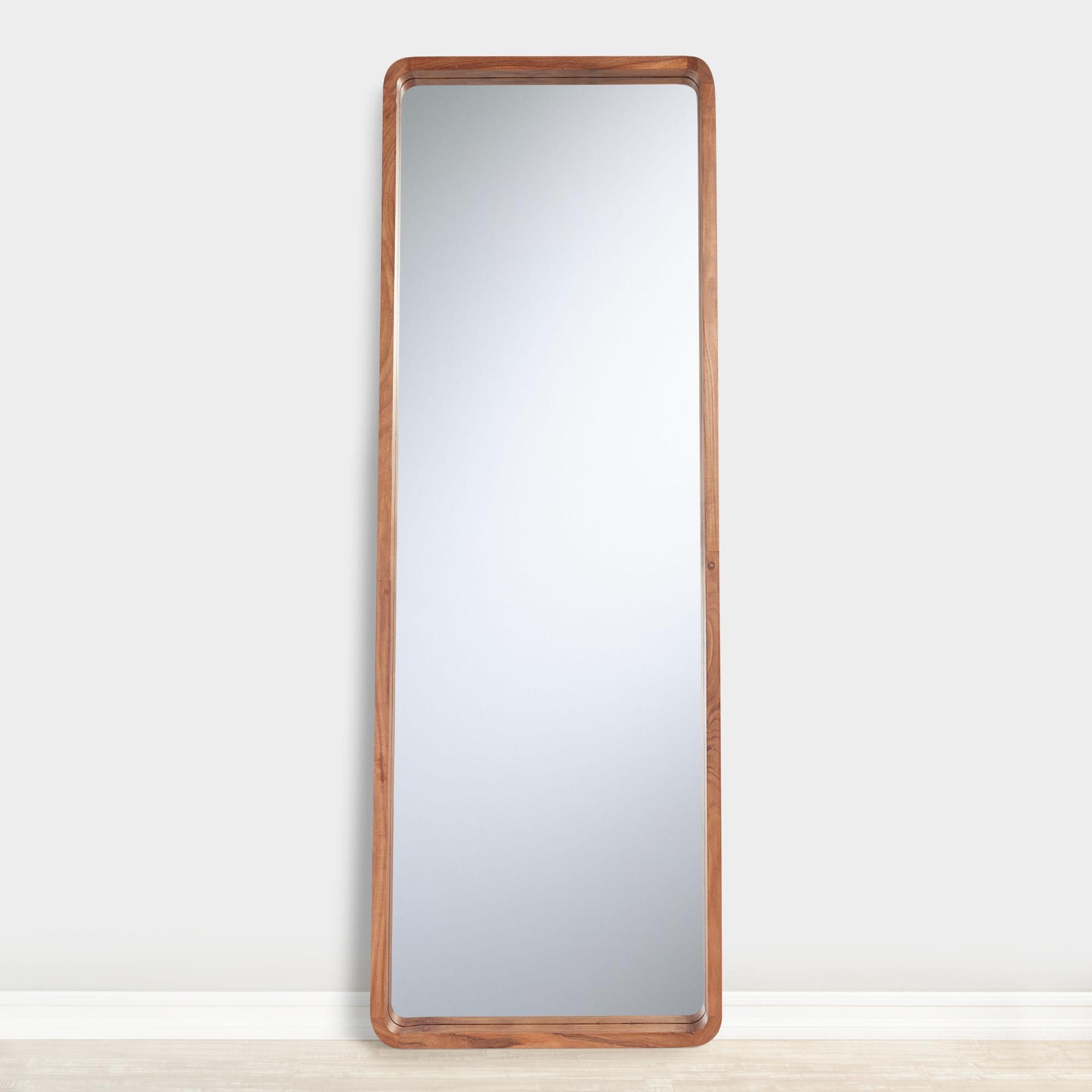 Natural Wood Leaning Full Length Mirror by World Market