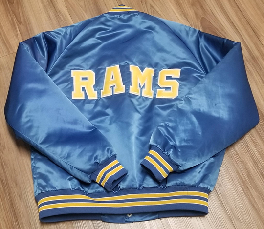 25x26, Large Rams Chalkline Jacket, 90S Rams Jacket, Vintage Jacket, La Los Angeles Jacket, Rams Satin Jacket