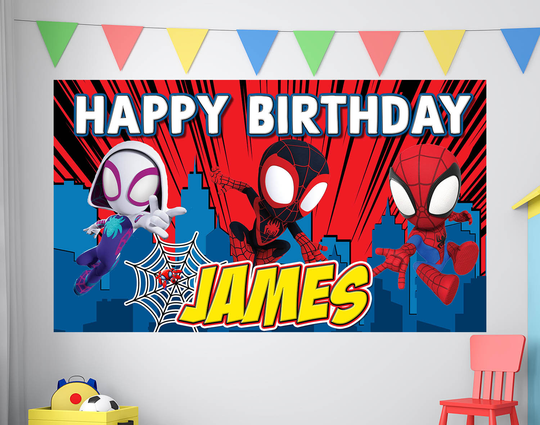 Spiderman Birthday, Birthday Banner, Custom Backdrop, Miles Morales, Kids Decor, Backdrop