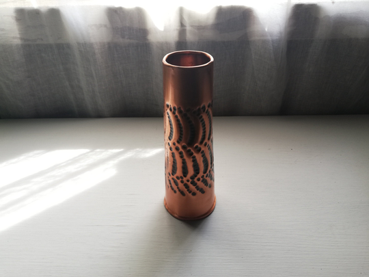 Hammered Copper Vase Norwegian Handmade Nordic Art