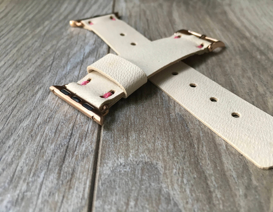 Apple Leather Strap, Watch Band, Thin Pink Gift For Her, Unique Handmade Strap, Strap