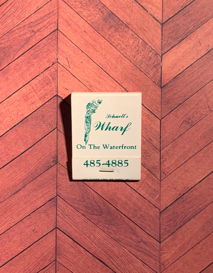 Vintage Matchbook, Schuetts Wharf, Restaurant, Waterfront, Venice, Florida, with 20 Match Sticks, Free Ship in Usa