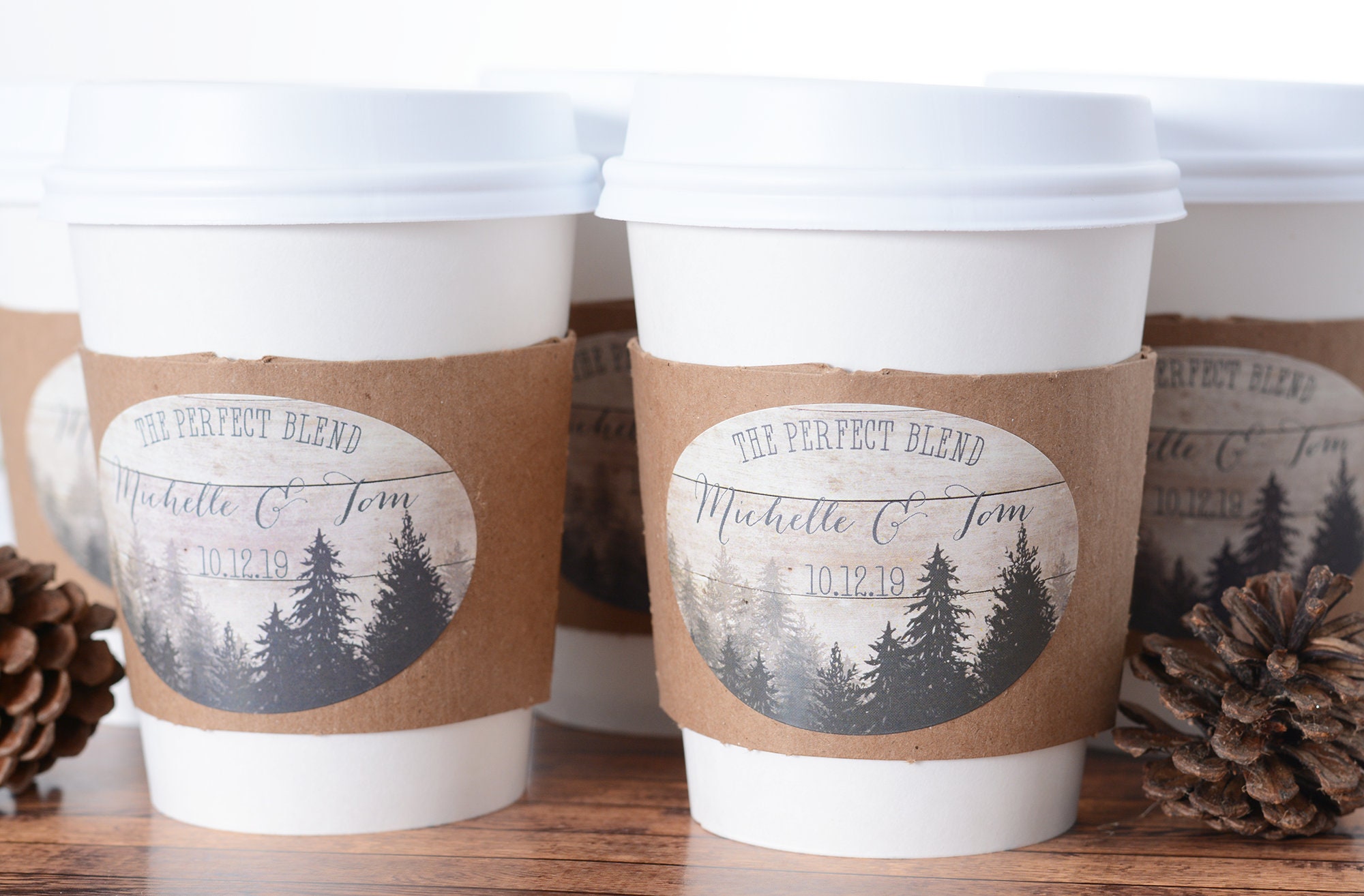 Wedding Cups - Rustic Coffee Beverage Supplies & Labels Hot Chocolate & Sleeves #wdicf-129