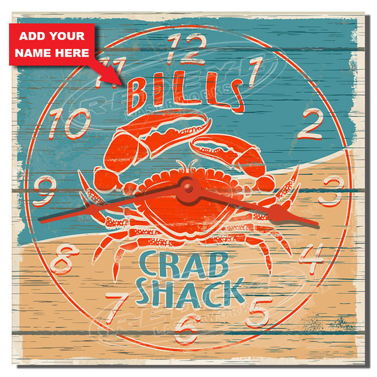 Crab Shack Seafood Restaurant Clock, Themed Décor, Signs