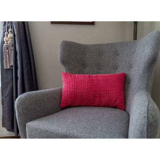 Rectangular Cable-knit Polyester Blend soft feeling Pillow Covers 12''x20'' (With/Without Inserts) - pink