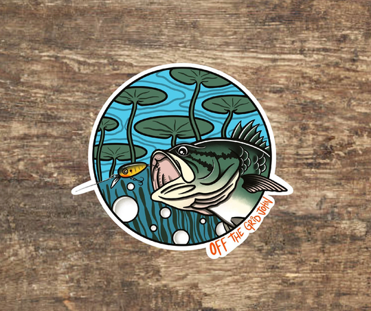 Bass Fish Fly Fishing Sticker Decal