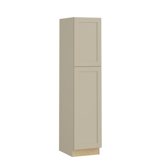 Luxxe Cabinetry Norfolk 18-in W x 84-in H x 21-in D Blended Cream Painted Door Pantry Fully Assembled Semi-custom Cabinet (Shaker Door Style)