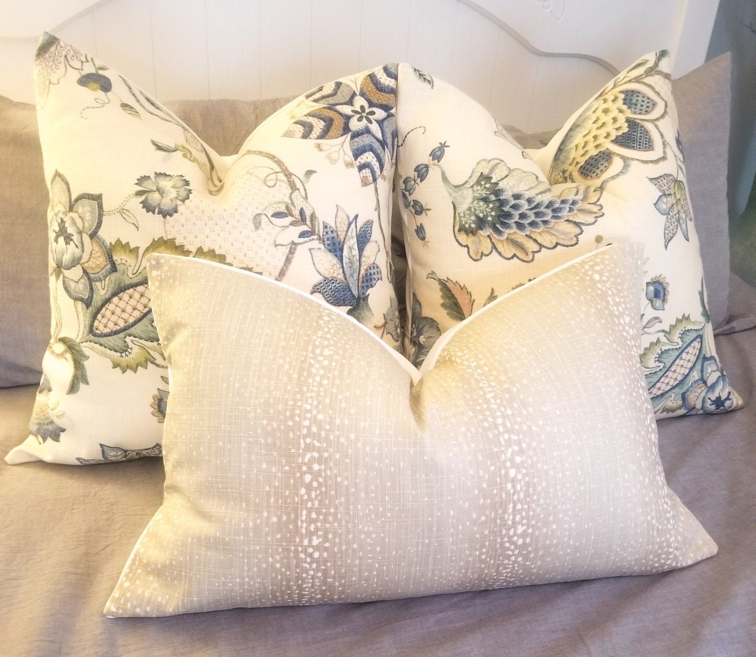 Linen Blend .kaufmann.floral.winter.fall.pillow Covers.toss Pillows.throw Pillows.cushion Covers.slipcovers.home Decor