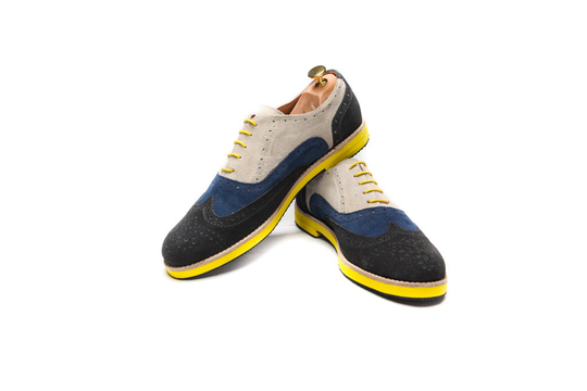 Custom Order Men's Oxford Leather Shoes/ Handmade Men's Casual Summer Gray Colorful Comfortable Shoes