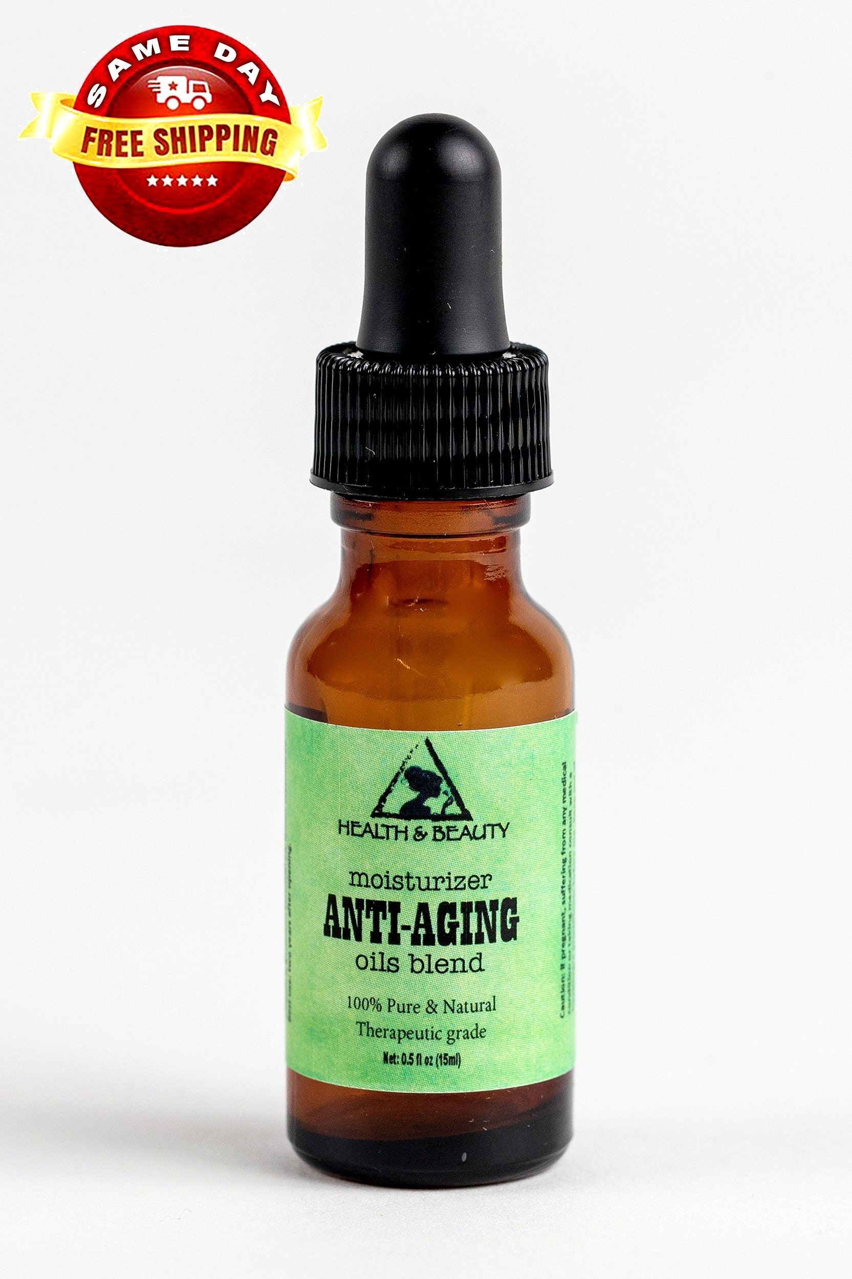 0.5 Oz Anti-Aging Organic Oils Blend Therapeutic Facial Moisturizer Natural Antioxidants Heal Dry Skin Anti-Wrinkles 100% Pure Glass Dropper