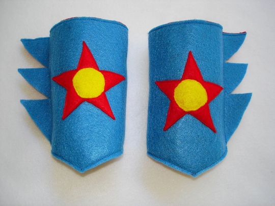 Children's Custom Superhero Felt Wrist Cuffs Choose Your Own Colors