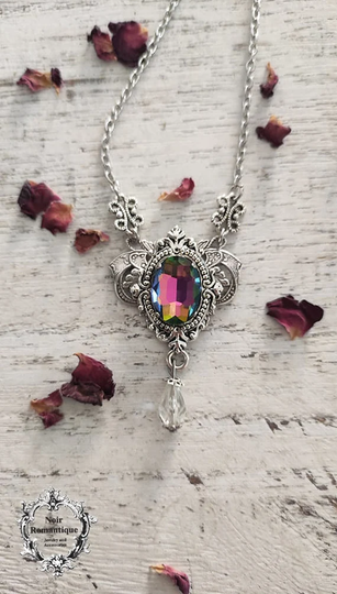 Leyla Necklace-Silver Flourish Necklace-Victorian Gothic Necklace
