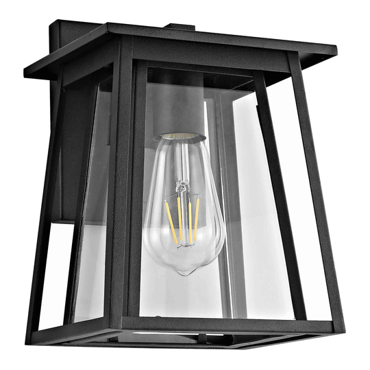 Black Metal Stern Outdoor Patio Wall Sconce by World Market