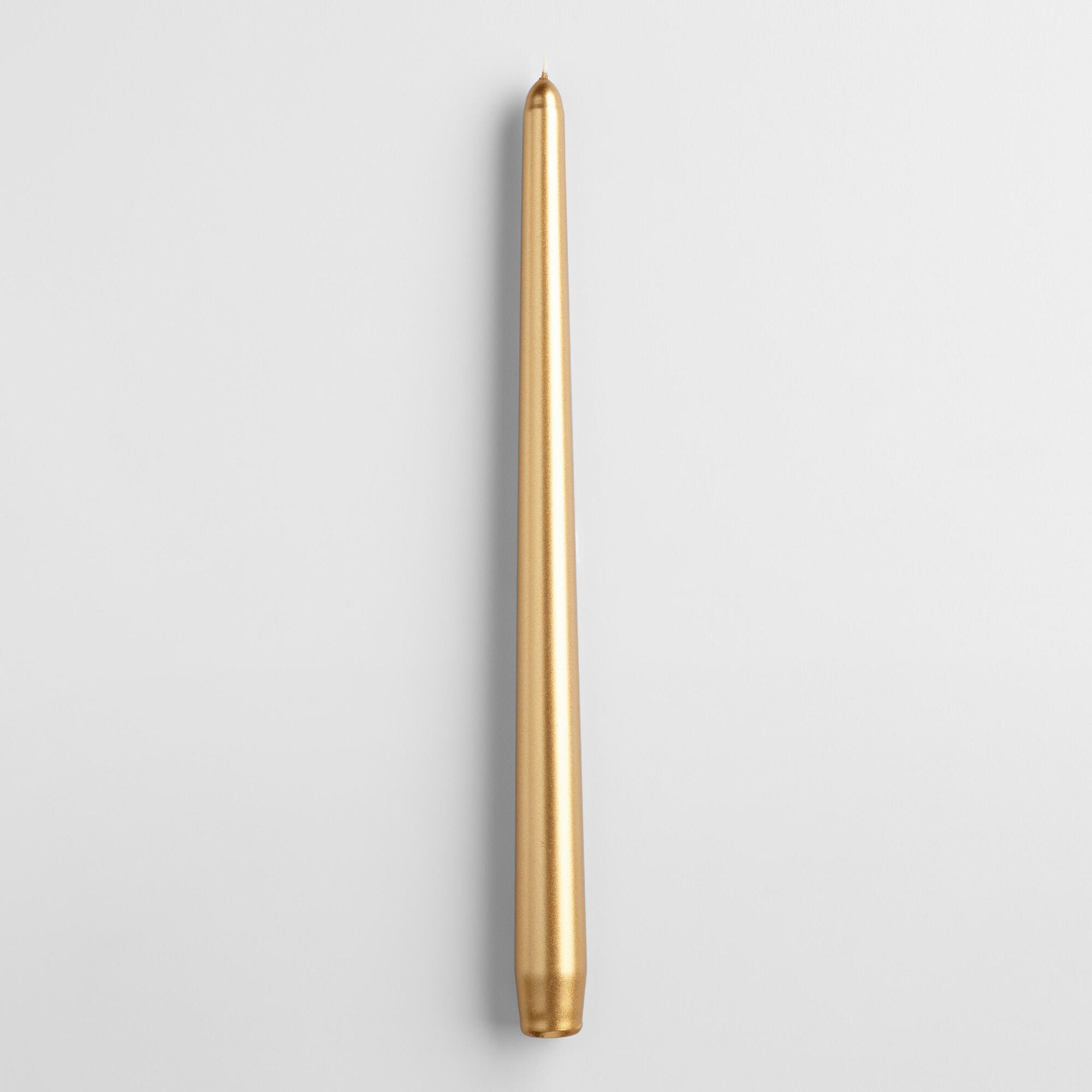 Metallic Gold Taper Candles Set of 4 - Wax by World Market