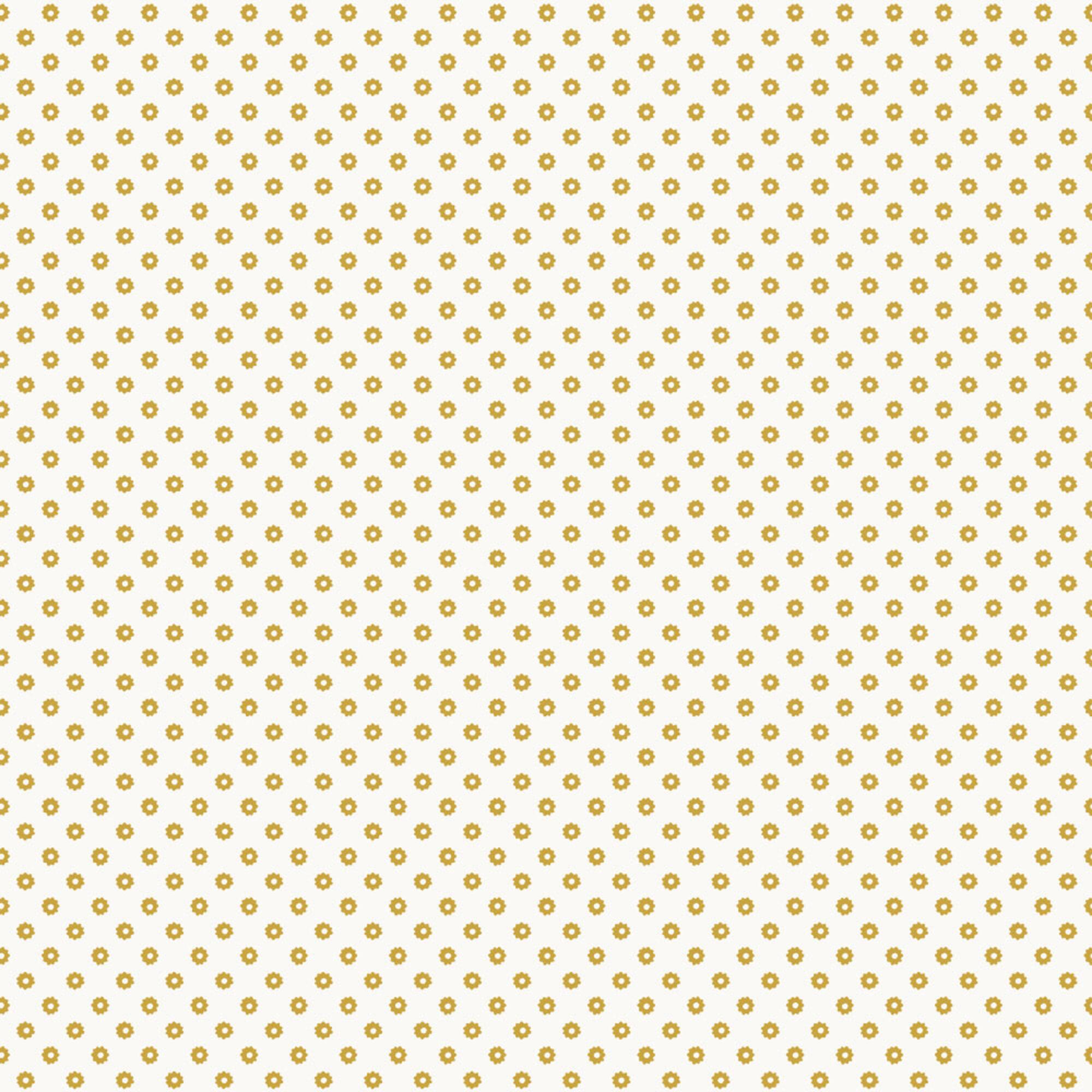 Gold and White Ditsy Floral Peel And Stick Wallpaper by World Market