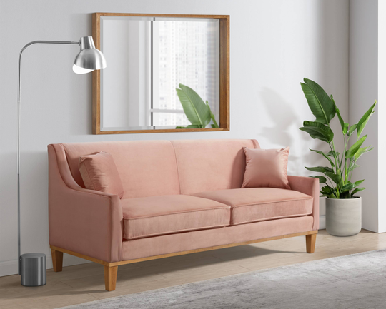 Picket House Furnishings Moxie Modern Blush Polyester/Blend Sofa in Pink | U.15130.1812.300E