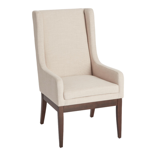 Dexter Wingback Upholstered Dining Armchair: Brown/Gray/Natural - Fabric by World Market