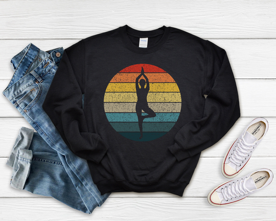 Yoga Sweatshirt, Retro Sweater, Gift