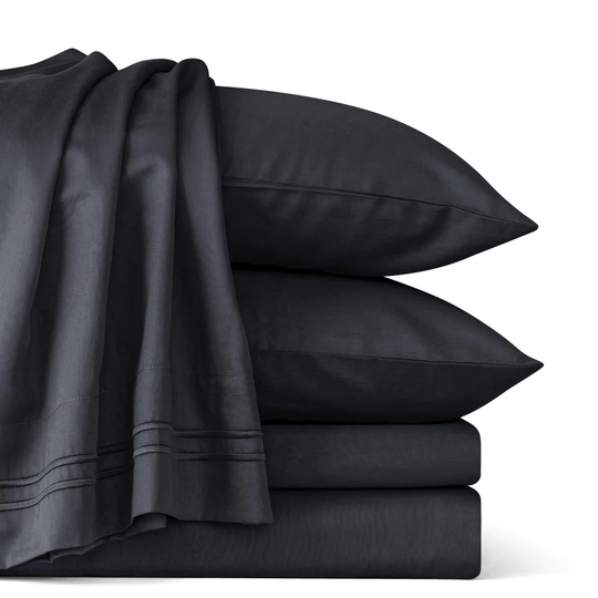 Subrtex Tencel King 300-Thread Count Cotton Blend Dark Grey Bed Sheet in Gray | SBTQS4K-DG