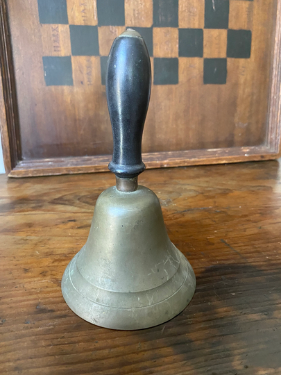 Antique Solid Brass Hand Held Bell, School Bell