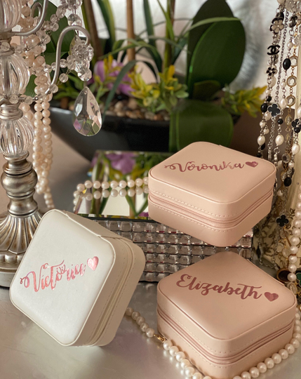 Gift For Her, Jewelry Box, Bridesmaid Gifts, Personalized Travel Case, Proposal, Wedding Gift, Customized