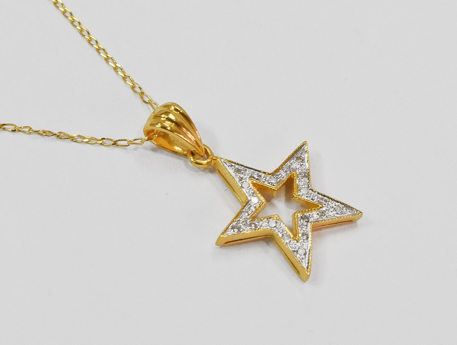 star Of David Necklace/Diamond Pendant Natural Religious Everyday
