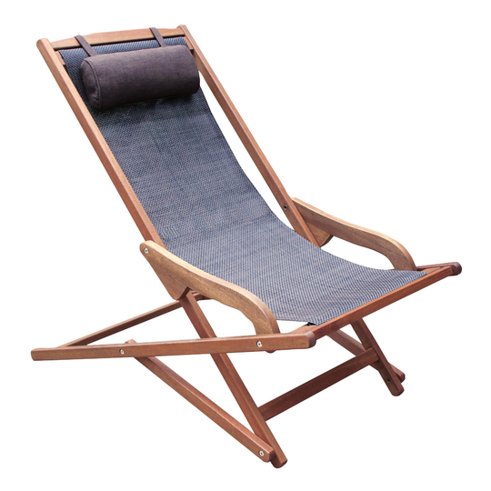 Dark Brown All Weather Wicker Lanai Sling Lounger Chair: Gray - Resin by World Market