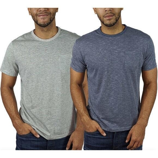 Jachs New York Men's 2-Pack Tri-Blend Pocket Tee Shirts, GREEN, L