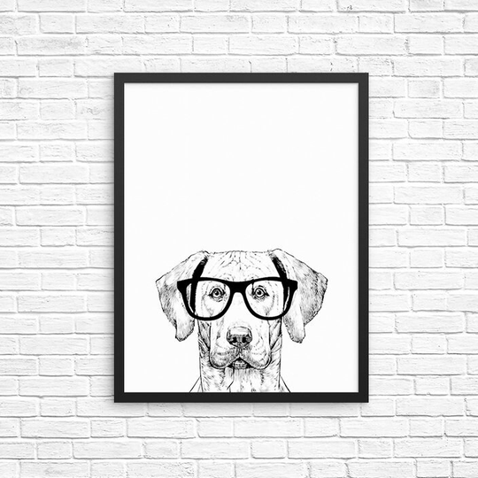 Rhodesian Ridgeback Wall Art, Dog Portrait Print, Farmhouse Sign, Decor, Pet Nursery Poster, Boy Girl Kids Room Decor