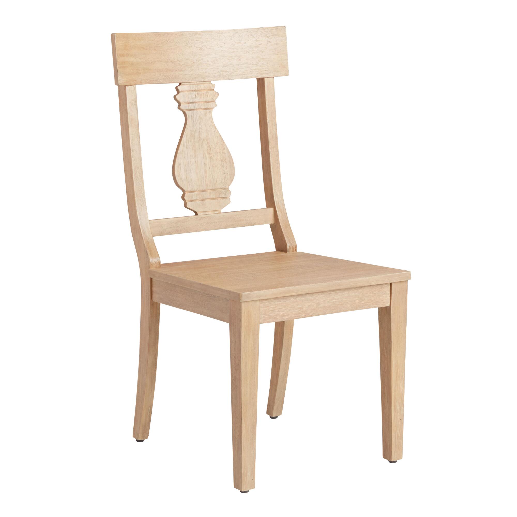 Natural Washed Wood Avila Dining Chair Set of 2: Brown/Natural/Wood by World Market