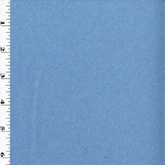 Sky Blue Wool Blend Flannel Jacketing, Fabric By The Yard
