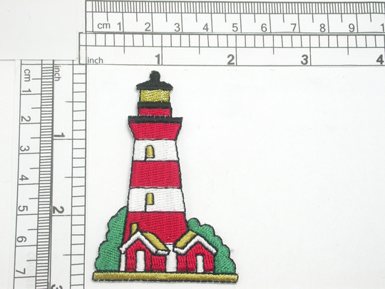 Lighthouse Embroidered Iron On Patch Applique Fully Measures 2 7/8" High X 1 Wide Approximately
