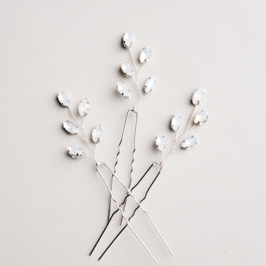 Opal Hair Comb, Pins, Bridal Wedding Piece, Vine, Vine