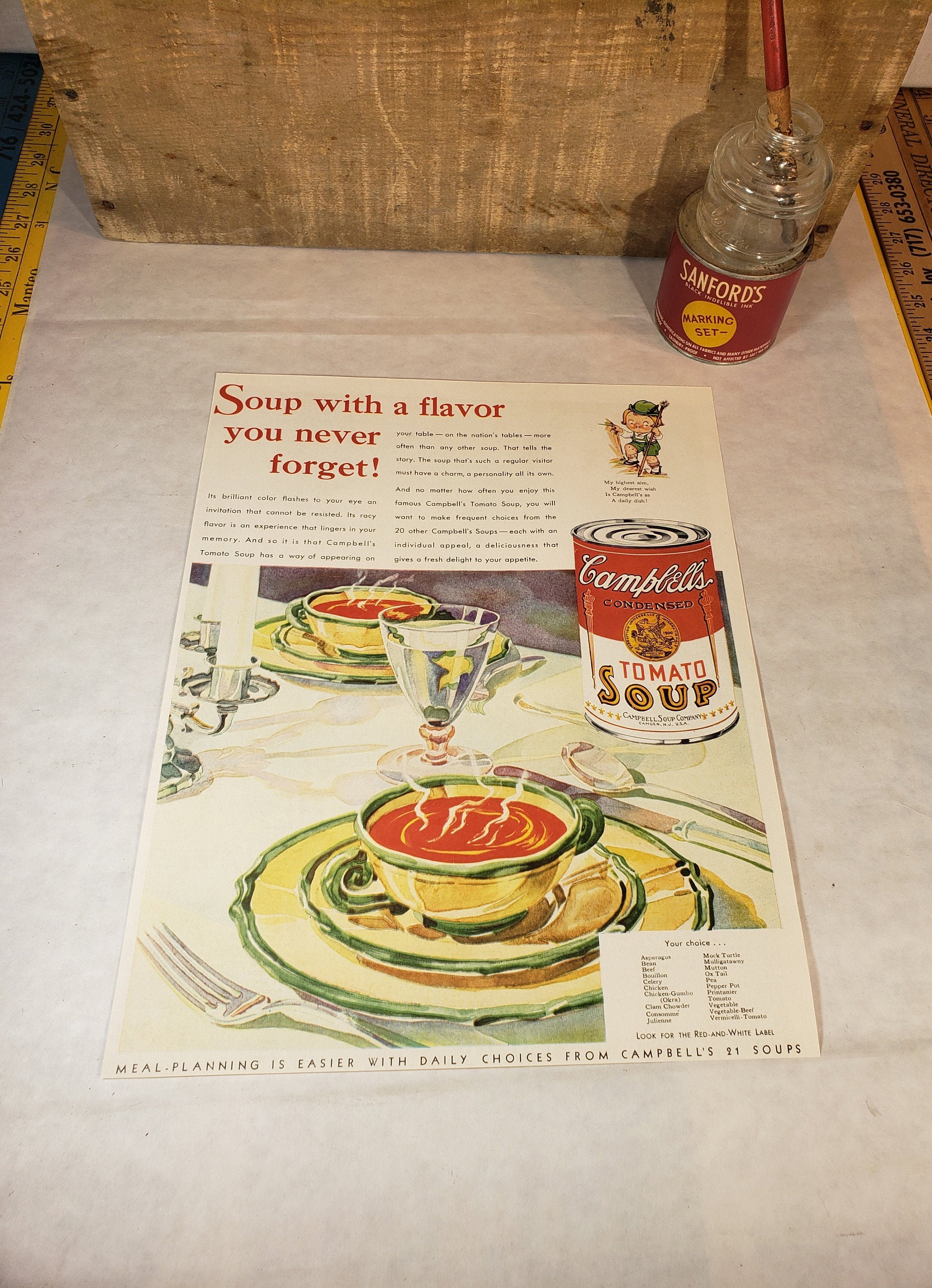 Campbell's Soup Magazine Advertisement ~ Needlecraft 1929 Backside P & G Soap
