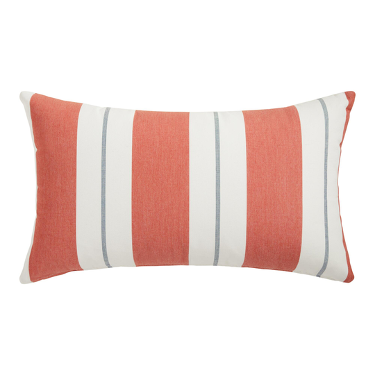 Sunbrella Persimmon Stripe Outdoor Patio Lumbar Pillow: Orange/Multi - Acrylic by World Market