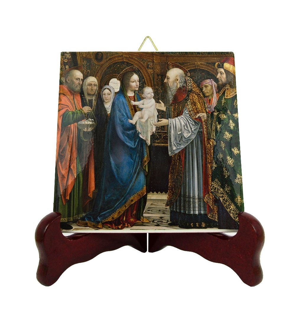 Catholic Gifts - Presentation Of Jesus At The Temple Religious Icon On Tile Religious Holy Art Ceramic Gifts