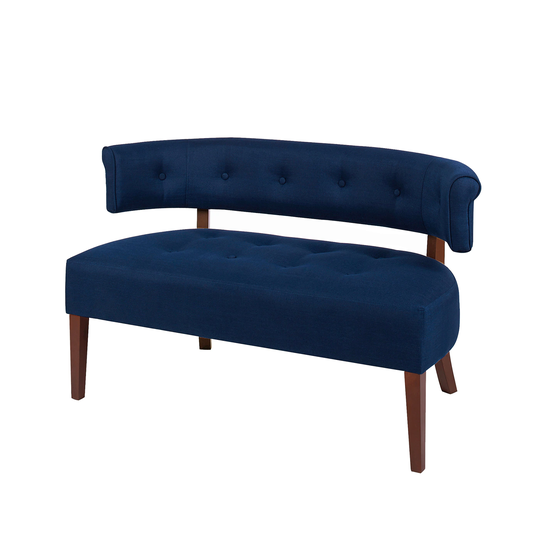 Jennifer Taylor Home Jared Midcentury Midnight Blue Yarn Dyed Polyester/Blend Settee | 61020-878