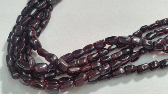 Garnet Buff Rectangular Shape, Size Around 6x9mm Length in 16" Gemstone . Red Origin India