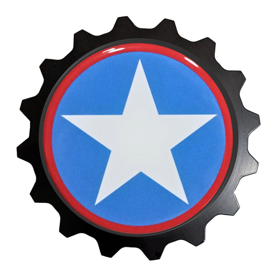 Off Road Captain American Patriot Badge Black Trim - Fits Many Vehicles Like Fj Cruiser & 4Runner 5Th Gen/Newer Tacoma & Tundra