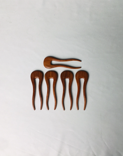 Set 5 Wooden 2 Prongs Hair Fork For Women Ram Stick Buns Sticks Long Accessories Pick