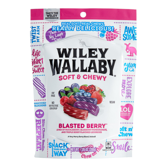 Wiley Wallaby Blasted Berry Soft Licorice Set Of 4 by World Market