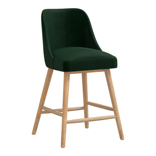 Velvet Kian Upholstered Counter Stool: Blue by World Market