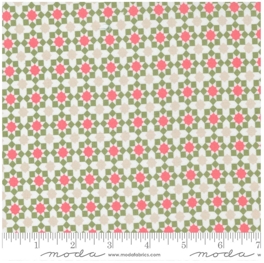 Love Note First Crush Geometric Blender Check Cloud Multi 1/2 Yard Cut | Lella Boutique Moda 5152 11