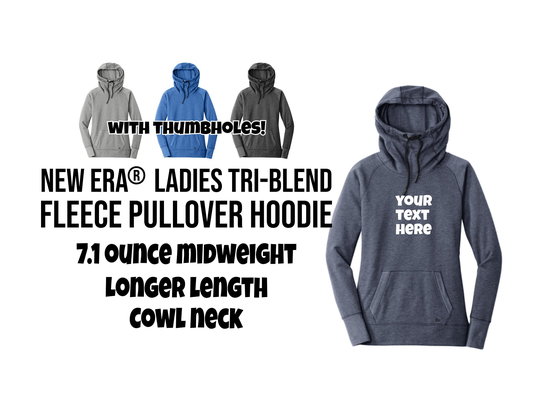 New Era® Ladies Tri-Blend Fleece Pullover Hoodie, Custom Hoodie Lnea510