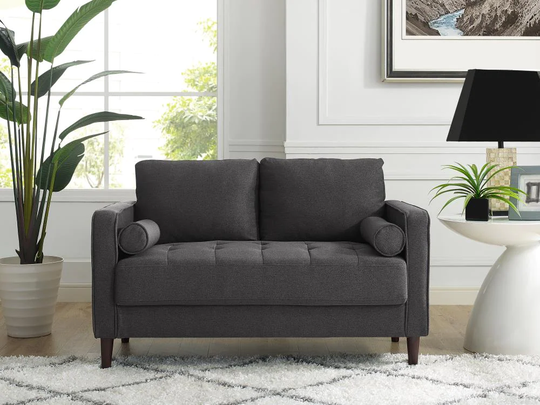 Lifestyle Solutions Casual Heather Grey Polyester/Blend Loveseat in Gray | LSLA777HRGR