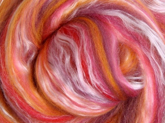 Sunset Merino Silk Luxury Blend Ashford Spinning & Felting Super Fast Shipping